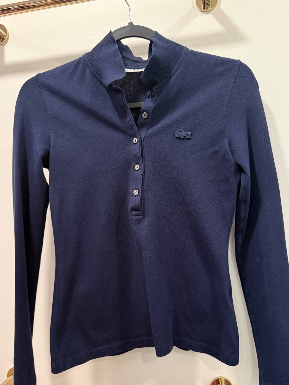 Lacoste Navy Long-Sleeve Polo